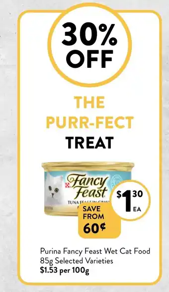 Foodworks Purina Fancy Feast Wet Cat Food 85g offer