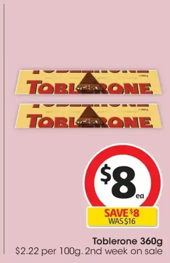 Coles Toblerone 360g offer