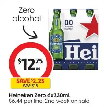 Coles Heineken Zero 6x330mL offer