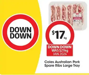 Coles Coles Australian Pork Spare Ribs Large Tray offer