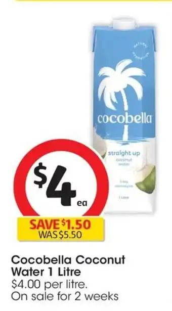 Coles Cocobella Coconut Water 1 Litre offer