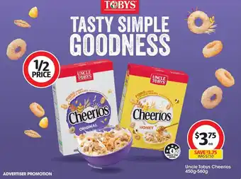 Coles Uncle Tobys Cheerios 450g-560g offer