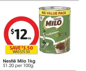 Coles Nestlé Milo 1kg offer