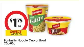 Coles Fantastic Noodle Cup or Bowl 70g-85g offer