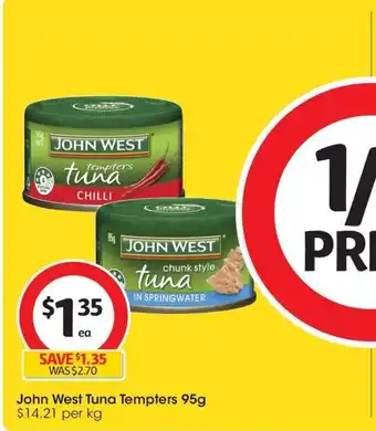 Coles John West Tuna Tempters 95g offer