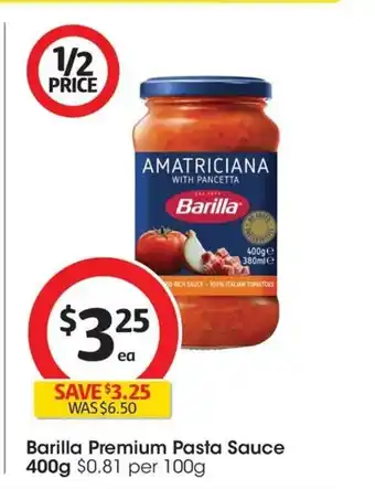 Coles Barilla Premium Pasta Sauce 400g offer