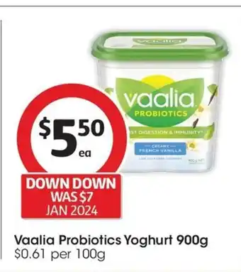 Coles Vaalia Probiotics Yoghurt 900g offer