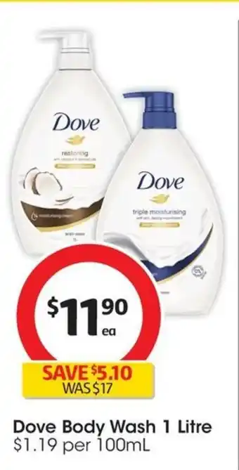 Coles Dove Body Wash 1 Litre offer