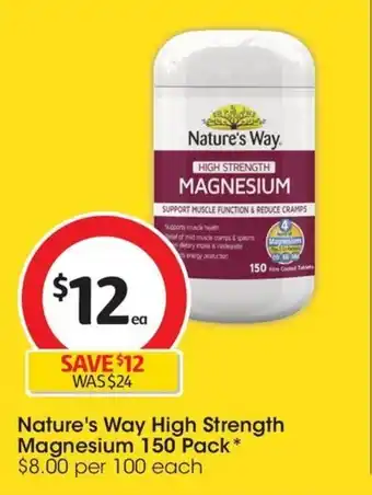 Coles Nature's Way High Strength Magnesium 150 Pack offer