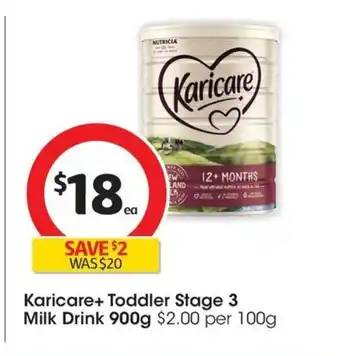 Coles Karicare+ Toddler Stage 3 Milk Drink 900g offer