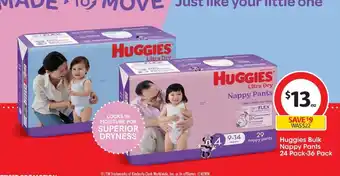 Coles Huggies Bulk Nappy Pants 24 Pack-36 Pack offer