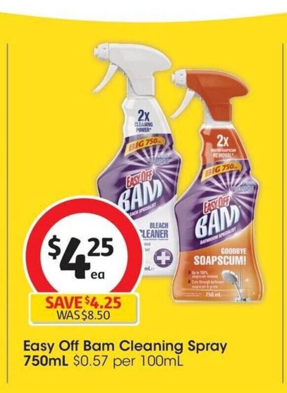 Easy Off Bam Cleaning Spray 750mL offer at Coles
