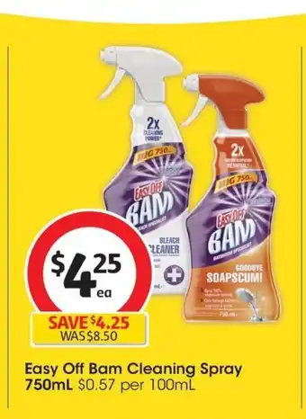 Coles Easy Off Bam Cleaning Spray 750mL offer