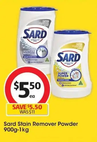 Coles Sard Stain Remover Powder 900g-1kg offer