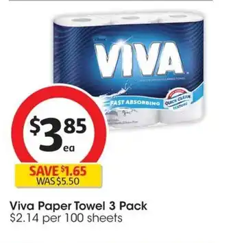 Coles Viva Paper Towel 3 Pack offer