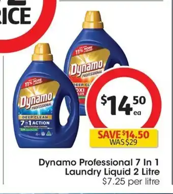 Coles Dynamo Professional 7 In 1 Laundry Liquid 2 Litre offer