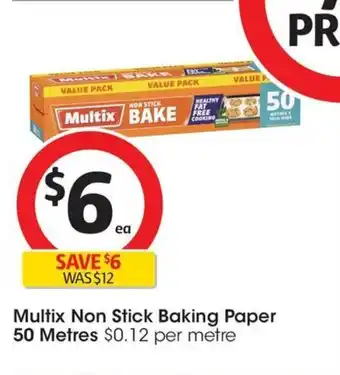 Coles Multix Non Stick Baking Paper 50 Metres offer