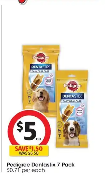 Coles Pedigree Dentastix 7 Pack offer