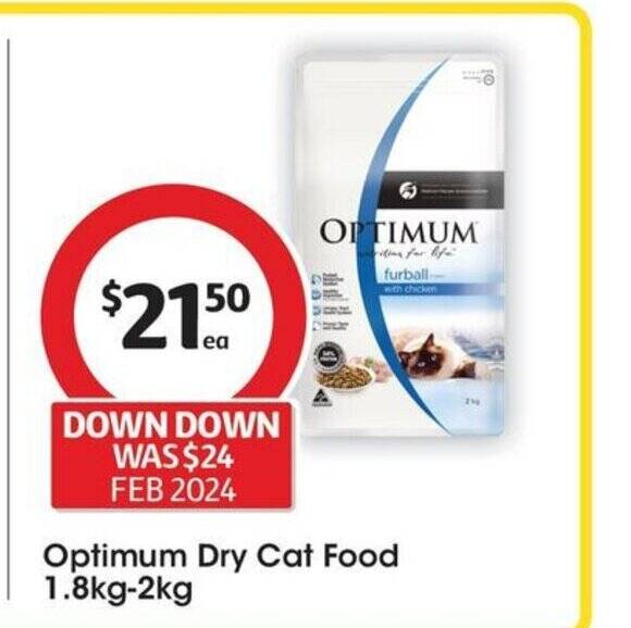 Optimum Dry Cat Food 1.8kg2kg offer at Coles