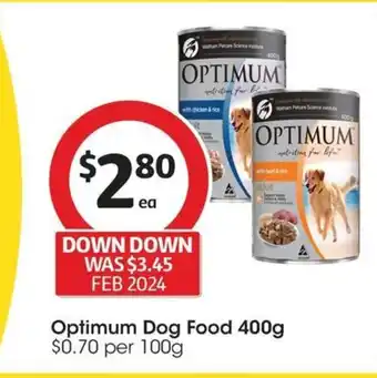 Coles Optimum Dog Food 400g offer