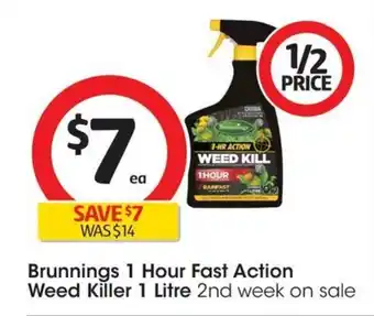 Coles Brunnings 1 Hour Fast Action Weed Killer 1 Litre offer