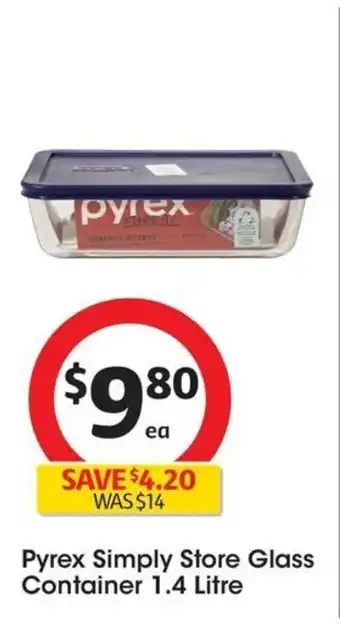 Coles Pyrex Simply Store Glass Container 1.4 Litre offer