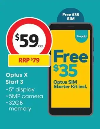 Coles Optus X Start 3 offer