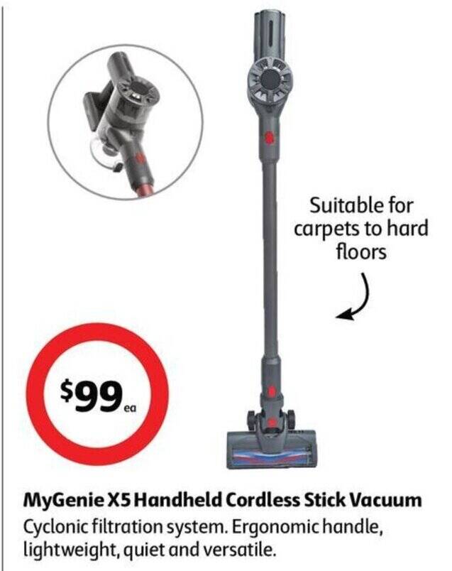 MyGenie X5 Handheld Cordless Stick Vacuum offer at Coles