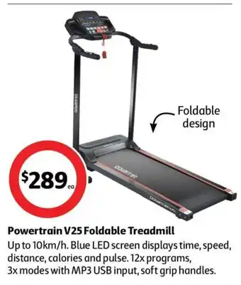 Coles Powertrain V25 Foldable Treadmill offer