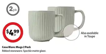 Coles Casa Blanc Mugs 2 Pack offer