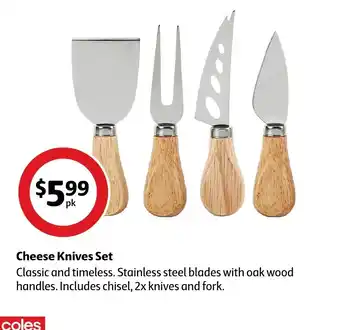 Coles Cheese Knives Set offer
