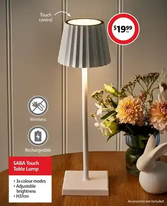 Coles SABA Touch Table Lamp offer