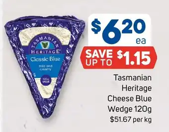 Foodland Tasmanian Heritage Cheese Blue Wedge 120g offer