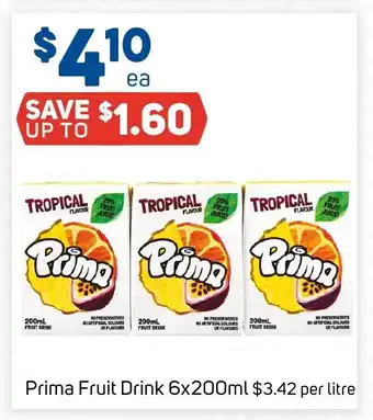 Foodland Prima Fruit Drink 6x200mL offer