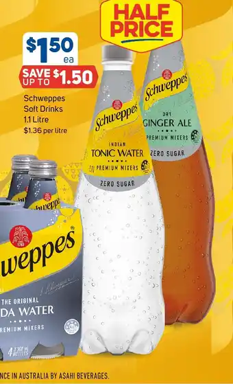 Foodland Schweppes Soft Drinks 1.1 Litre offer