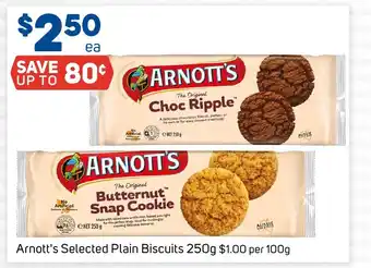 Foodland Arnott's Selected Plain Biscuits 250g offer