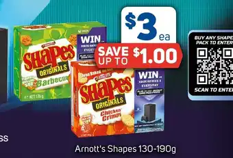 Foodland Arnott's Shapes 130-190g offer