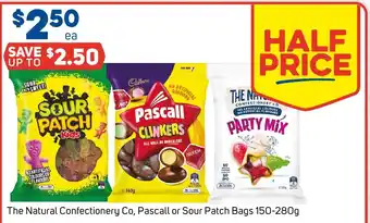 Foodland The Natural Confectionery Co, Pascall or Sour Patch Bags 150-280g offer