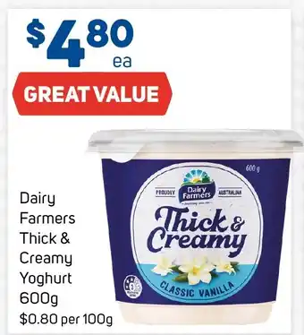 Foodland Dairy Farmers Thick & Creamy Yoghurt 600g offer