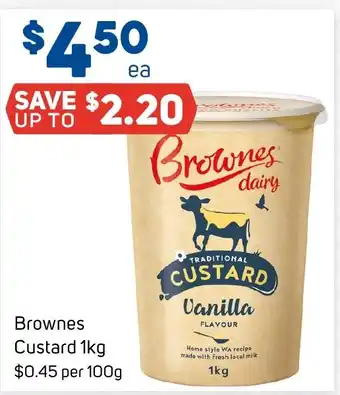 Foodland Brownes Custard 1kg offer