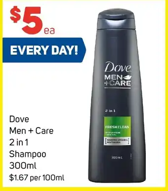 Foodland Dove Men + Care 2 in 1 Shampoo 300mL offer