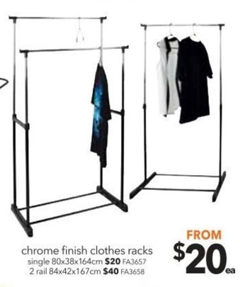 Cheap as Chips Chrome Finish Clothes Racks Single 80x38x164cm offer