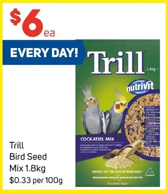 Foodland Trill Bird Seed Mix 1.8kg offer