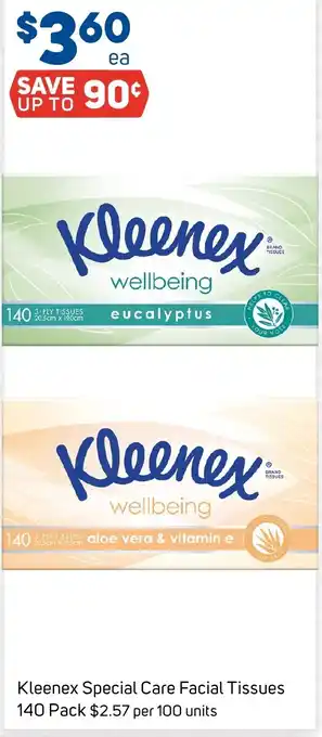 Foodland Kleenex Special Care Facial Tissues 140 Pack offer