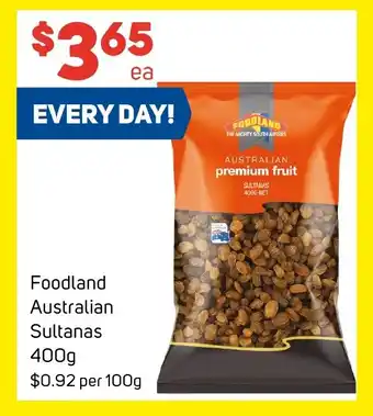 Foodland Foodland Australian Sultanas 400g offer