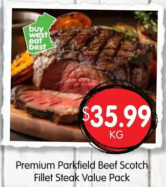 Spudshed Premium Parkfield Beef Scotch Fillet Steak Value Pack offer