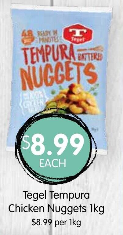 Tegel Tempura Chicken Nuggets 1kg Offer At Spudshed 5209