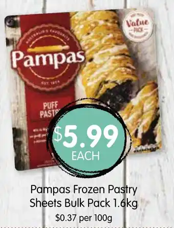 Spudshed Pampas Frozen Pastry Sheets Bulk Pack 1.6kg offer