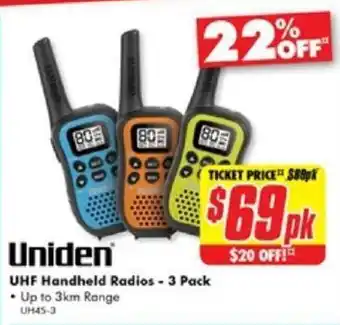 The Good Guys UHF Handheld Radios - 3 Pack offer