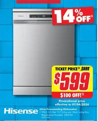 The Good Guys 60cm Freestanding Dishwasher offer